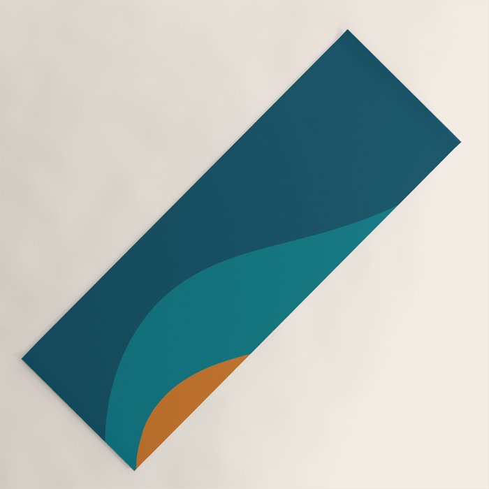 Moderna Bold Wave - Minimalism in Blue, Teal, and Orange Yoga Mat Gallery Image 1