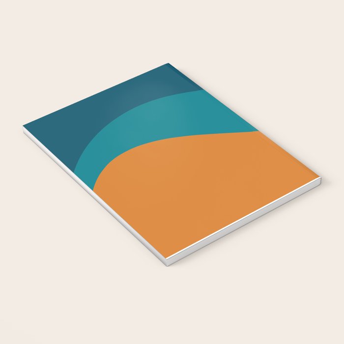 Moderna Bold Wave - Minimalism in Blue, Teal, and Orange Notebook Gallery Image 3