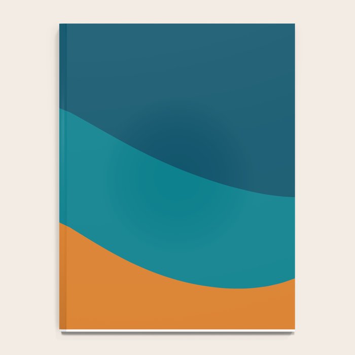 Moderna Bold Wave - Minimalism in Blue, Teal, and Orange Notebook Gallery Image 4