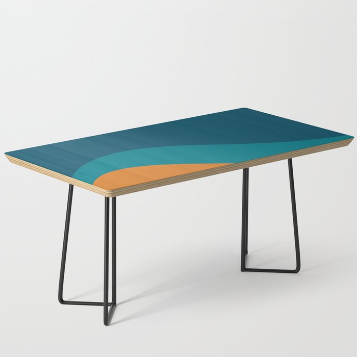 Moderna Bold Wave - Minimalism in Blue, Teal, and Orange Coffee Table Gallery Image 1
