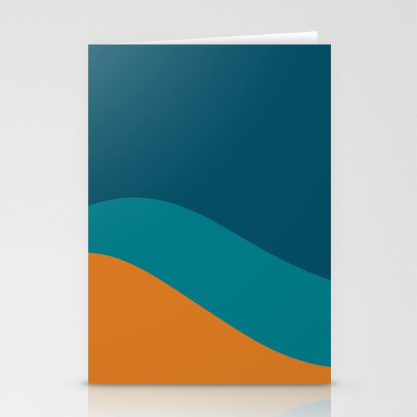 Moderna Bold Wave - Minimalism in Blue, Teal, and Orange Stationery Card Gallery Image 2