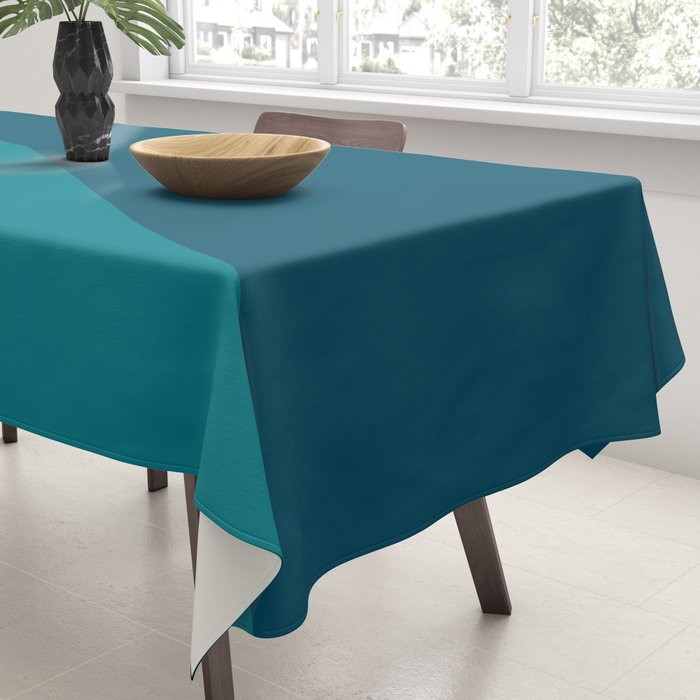 Moderna Bold Wave - Minimalism in Blue, Teal, and Orange Tablecloth Gallery Image 3