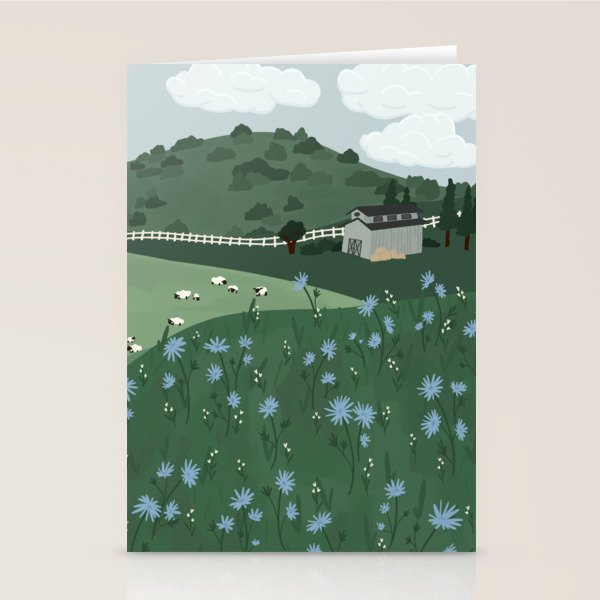 Countryside with Sheep Stationery Card Gallery Image 2
