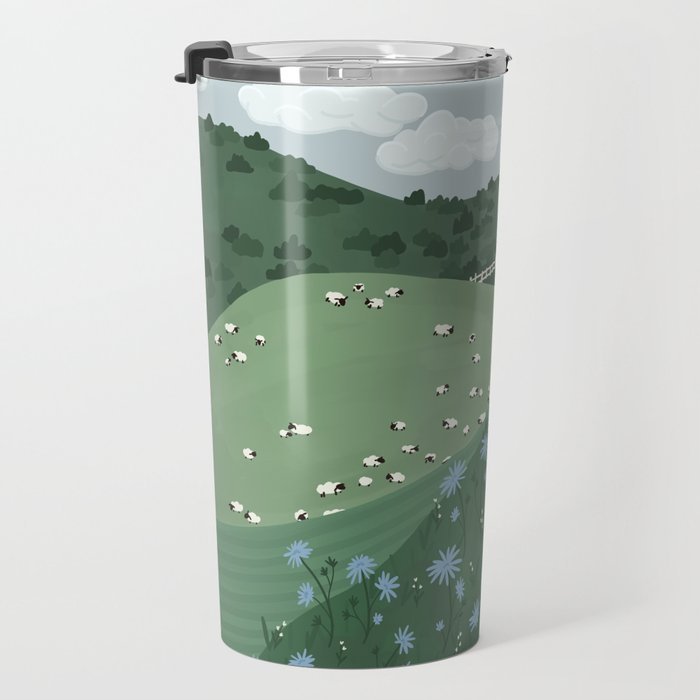 Countryside with Sheep Travel Mug Gallery Image 3