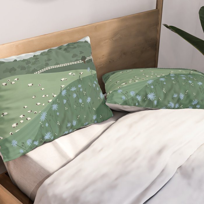 Countryside with Sheep Pillow Sham Gallery Image 2