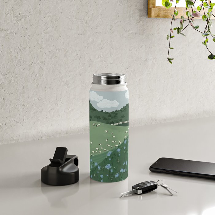 Countryside with Sheep Water Bottle Gallery Image 4