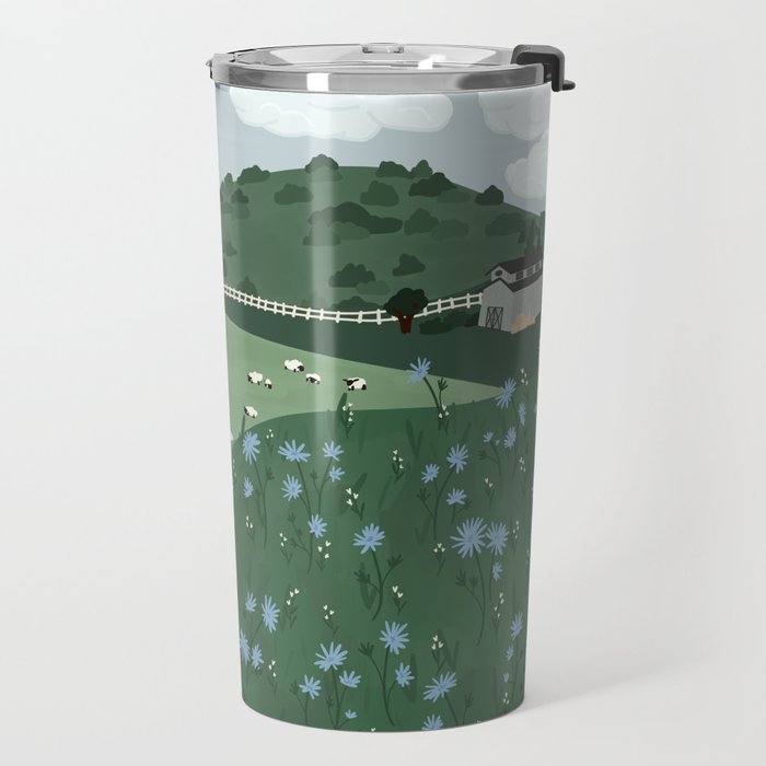 Countryside with Sheep Travel Mug Gallery Image 2