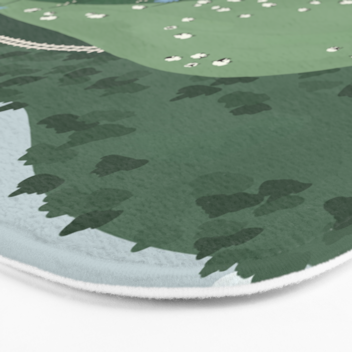 Countryside with Sheep Bath Mat Gallery Image 3