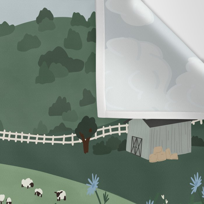 Countryside with Sheep Wall Tapestry Gallery Image 3