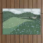 Countryside with Sheep Outdoor Rug Gallery Image 1