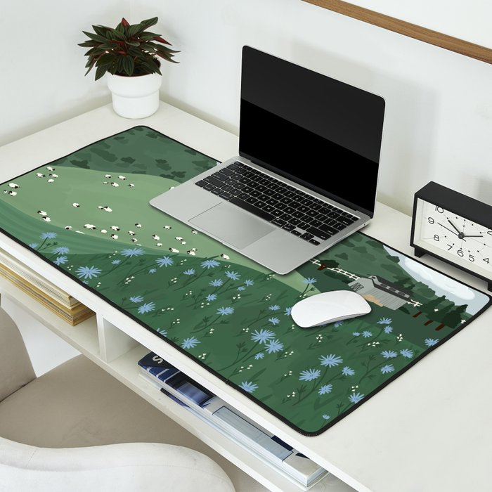 Countryside with Sheep Desk Mat Gallery Image 2