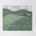 Countryside with Sheep Throw Blanket Gallery Image 2