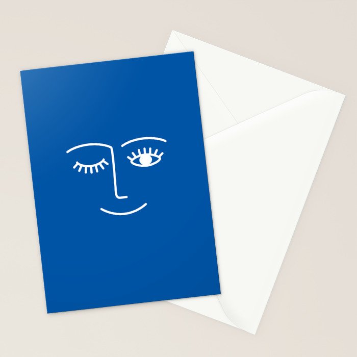 Wink (Sapphire Blue) Stationery Card Gallery Image 2