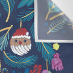 Mexican Christmas Tree // blue background blue pine leaves multicoloured holiday decorations pan dulce balls cacti hearts birds pom-pom garland pinatas santa claus conchas donuts Wall Tapestry Gallery Image 3