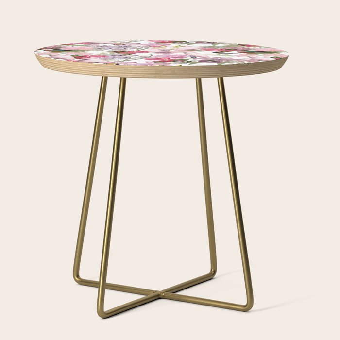 Vintage & Shabby Chic Pink Cockatoo Tropical Flower Jungle Side Table Gallery Image 1