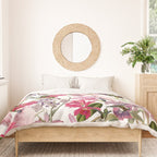 Vintage & Shabby Chic Pink Cockatoo Tropical Flower Jungle Duvet Cover Gallery Image 3