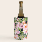 Floral Watercolor, Roses, Green and Pink Wine Chiller Gallery Image 2