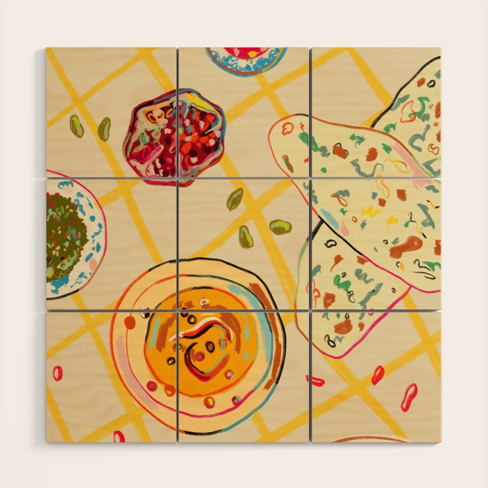 LEBANESE DINNER STILL LIFE Wood Wall Art Gallery Image 1