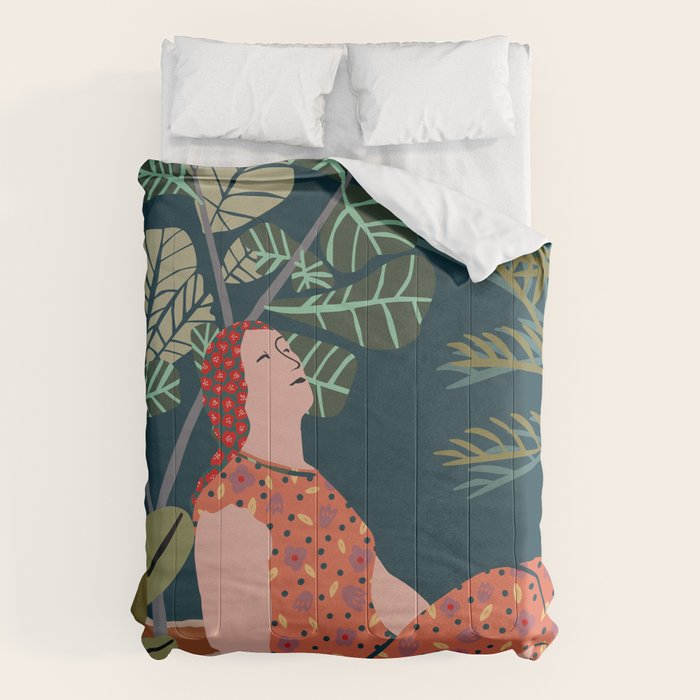 Inhale green  - jungle night at home Comforter Gallery Image 6