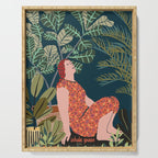 Inhale green  - jungle night at home Serving Tray Gallery Image 1
