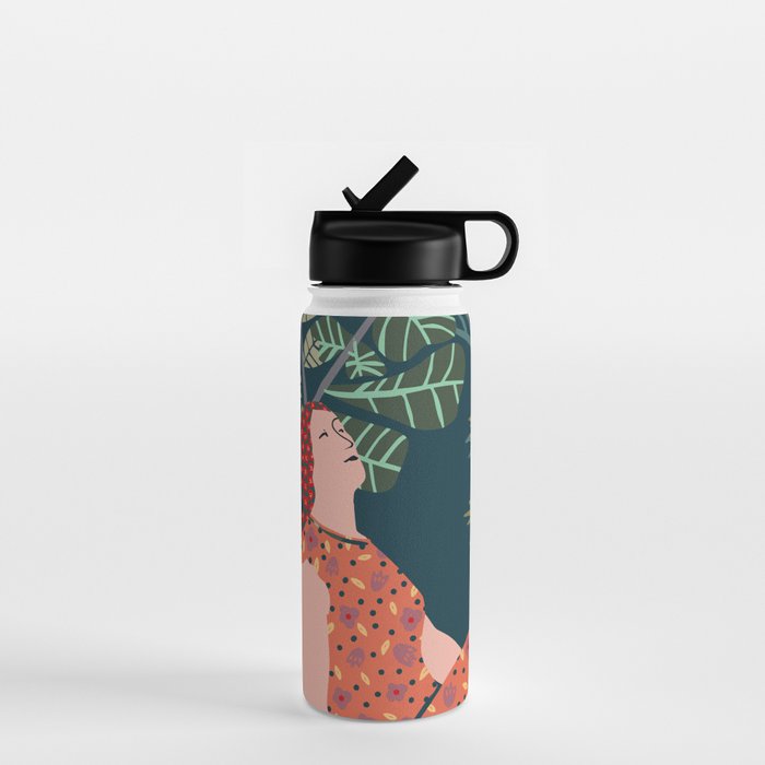 Inhale green  - jungle night at home Water Bottle Gallery Image 1
