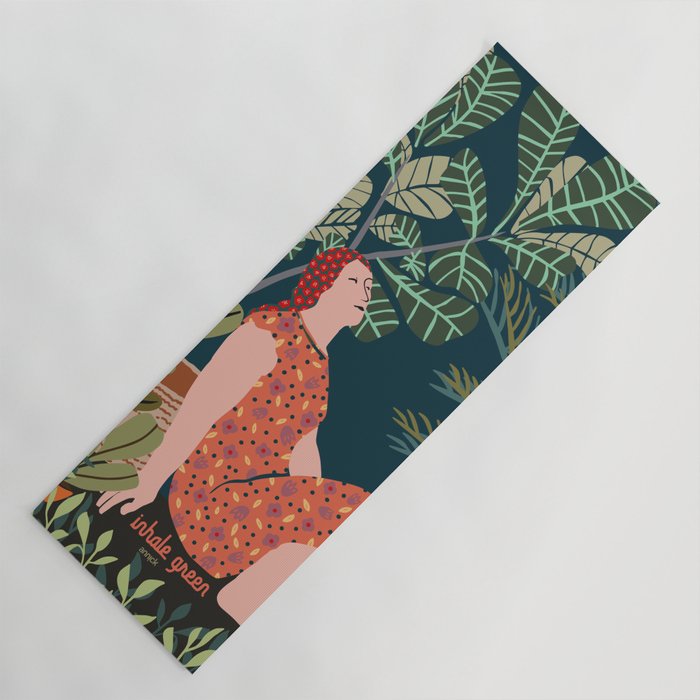 Inhale green  - jungle night at home Yoga Mat Gallery Image 1