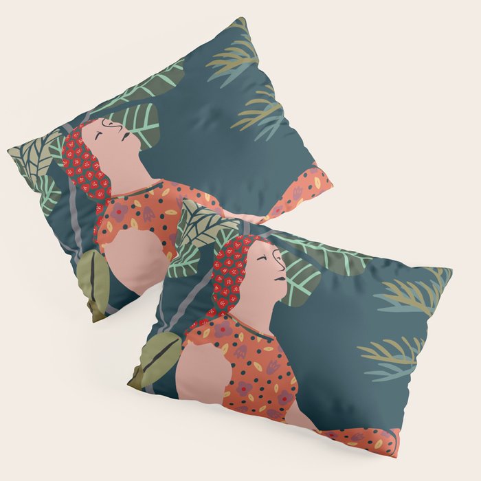 Inhale green  - jungle night at home Pillow Sham Gallery Image 3