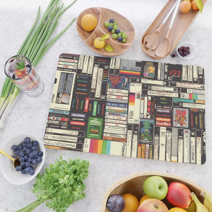 Cassettes, VHS and Video Games Cutting Board Gallery Image 2