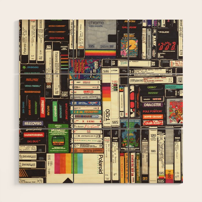 Cassettes, VHS and Video Games Wood Wall Art Gallery Image 1