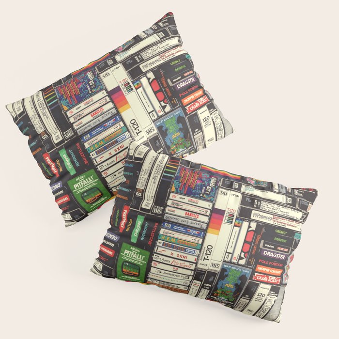 Cassettes, VHS and Video Games Pillow Sham Gallery Image 1