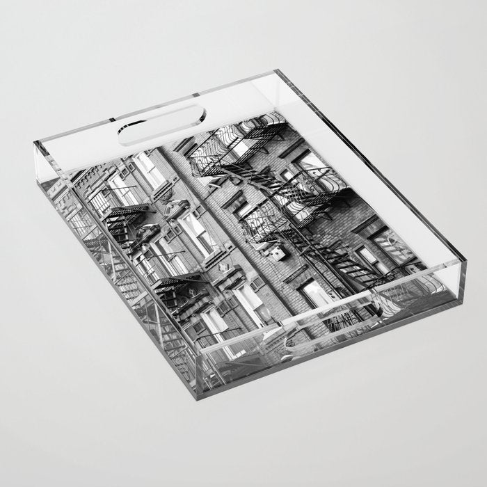 Architecture in NYC | Black and White Photography Acrylic Tray Gallery Image 1