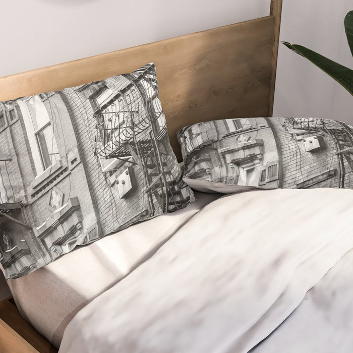 Architecture in NYC | Black and White Photography Pillow Sham Gallery Image 2