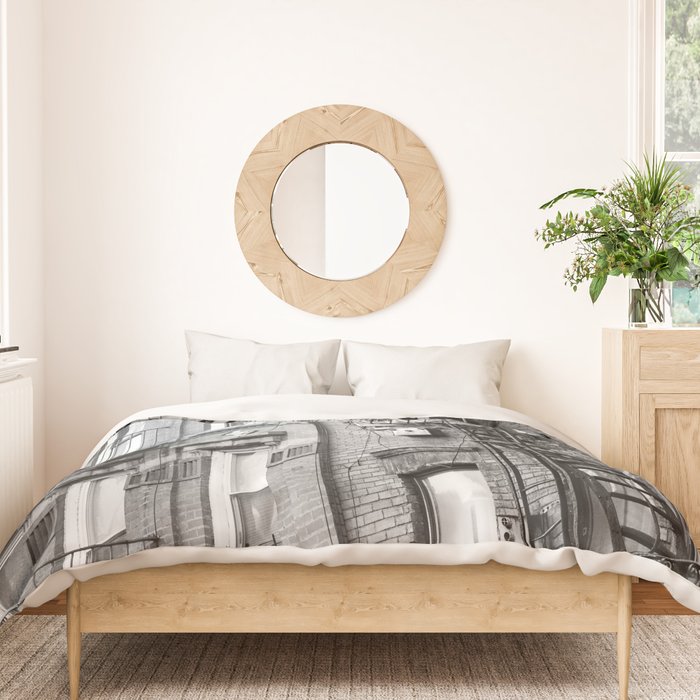 Architecture in NYC | Black and White Photography Duvet Cover Gallery Image 3