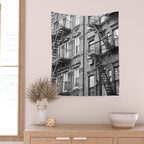 Architecture in NYC | Black and White Photography Wall Tapestry Gallery Image 2