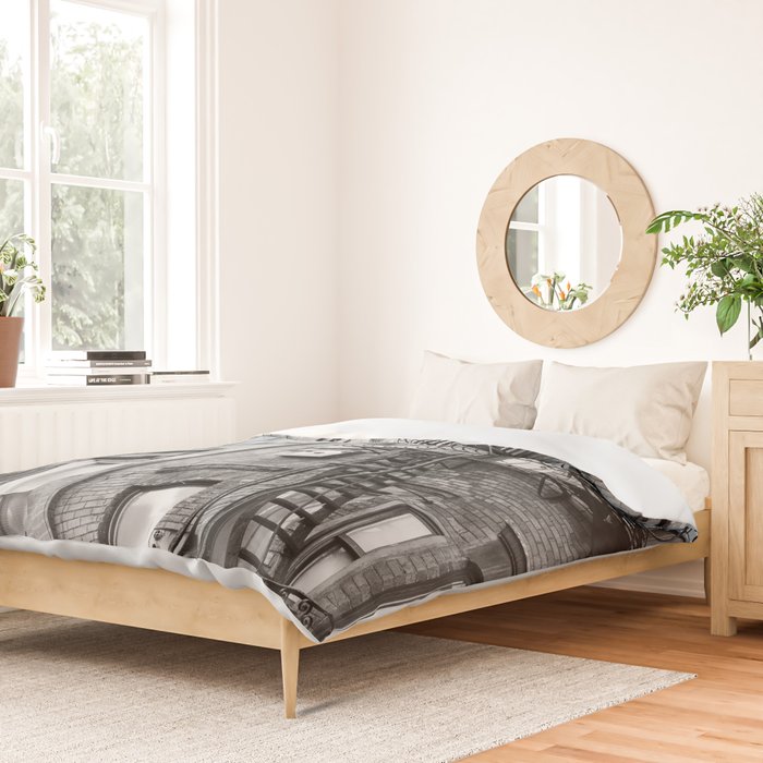 Architecture in NYC | Black and White Photography Duvet Cover Gallery Image 2