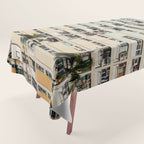 Colorful building Facade in Hong Kong - pastel color - Basketball court, Hongkong Tablecloth Gallery Image 1