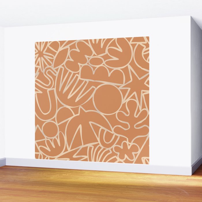 Abstract organic nature art shape paint pattern Wall Mural Gallery Image 2