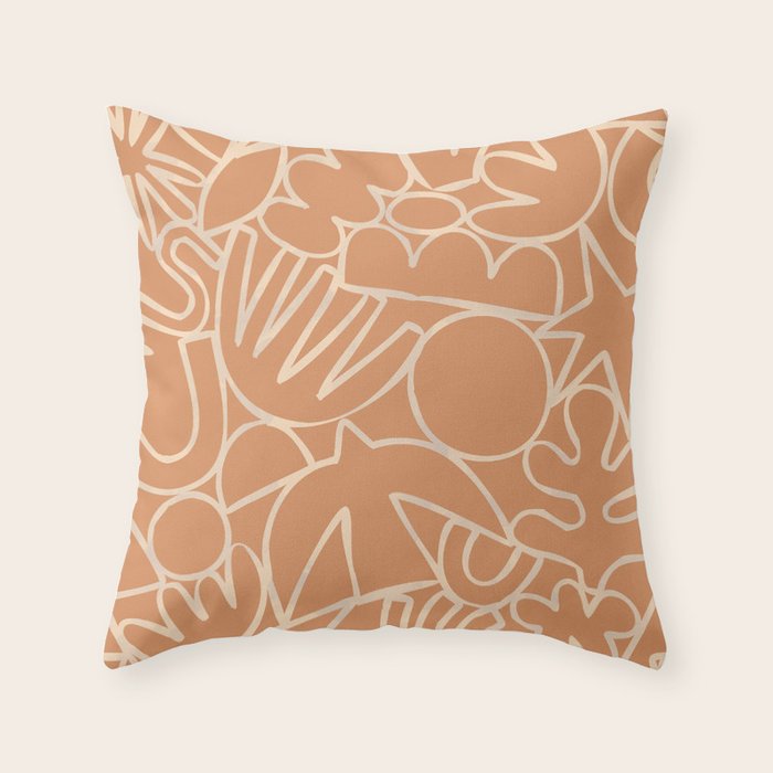 Abstract organic nature art shape paint pattern Throw Pillow Gallery Image 1