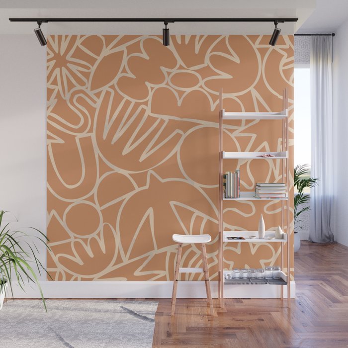 Abstract organic nature art shape paint pattern Wall Mural Gallery Image 1