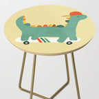 Dinosaur on retro skateboard Side Table Gallery Image 2