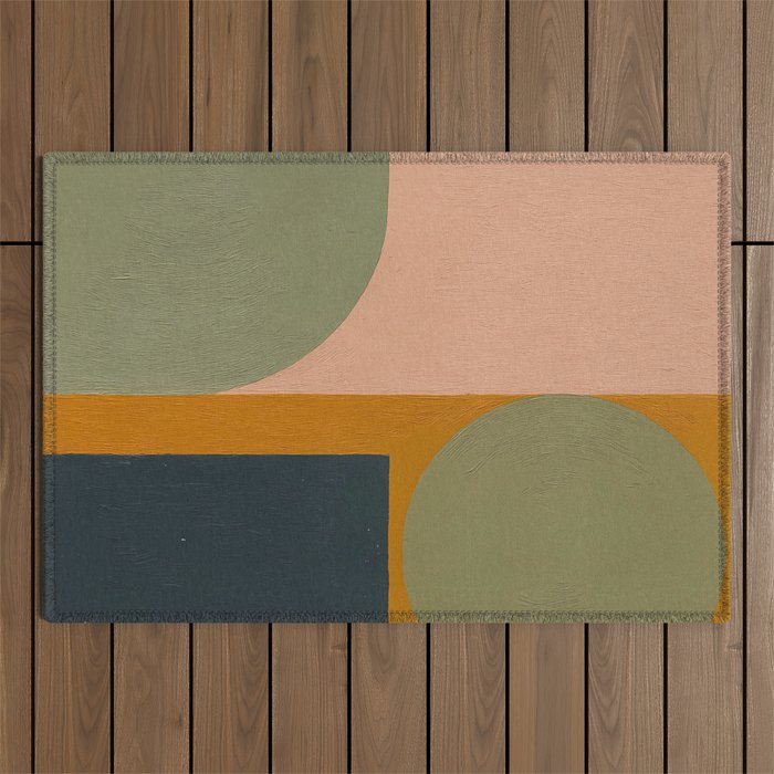 Mid Century Modern Balance Outdoor Rug Gallery Image 1