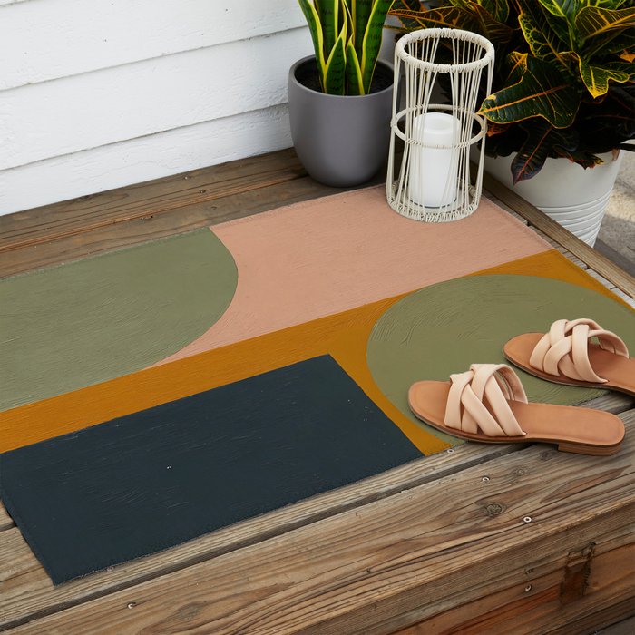 Mid Century Modern Balance Outdoor Rug Gallery Image 2