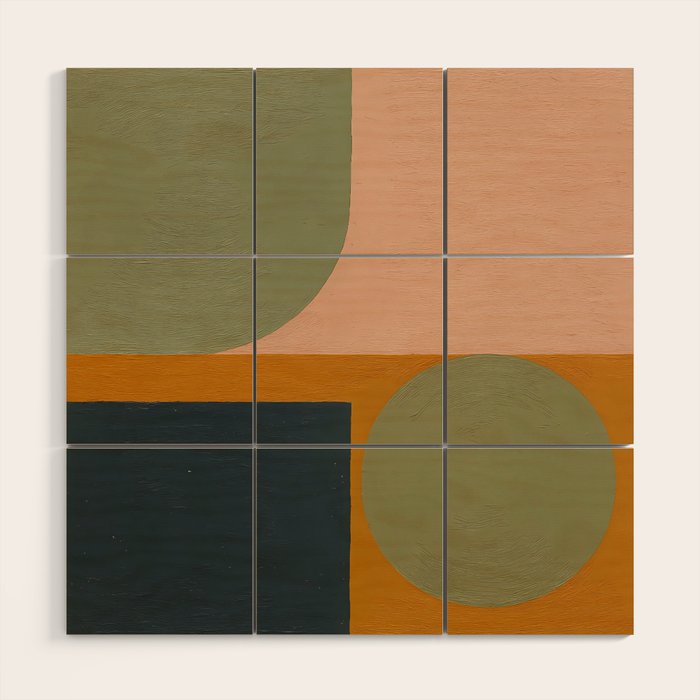Mid Century Modern Balance Wood Wall Art Gallery Image 1