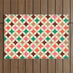 Bold and Cheerful Christmas Quilt: Starry Circles with Texture Outdoor Rug Gallery Image 1