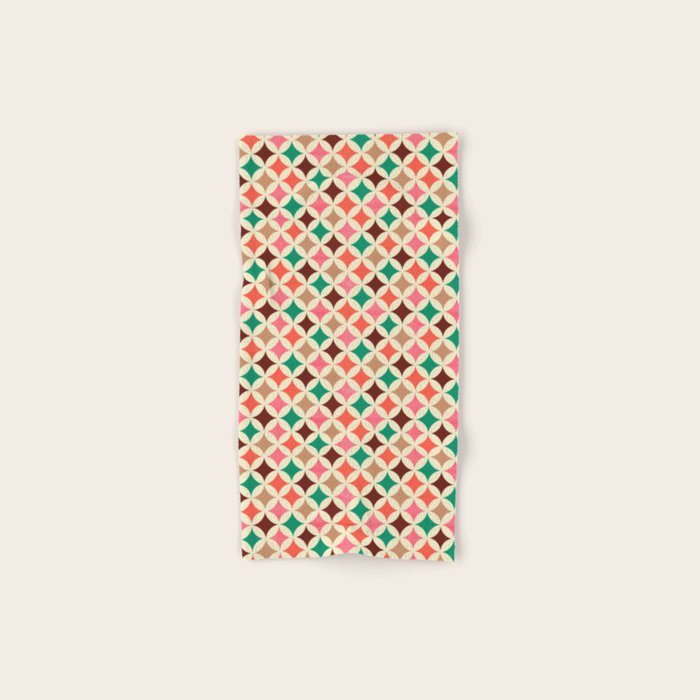Bold and Cheerful Christmas Quilt: Starry Circles with Texture Bath Towel Gallery Image 1