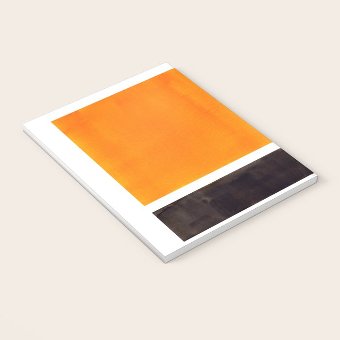 Minimalist Mid Century Modern Color Block Pop Art Rothko Inspired Golden Yellow Black Squares Notebook Gallery Image 3