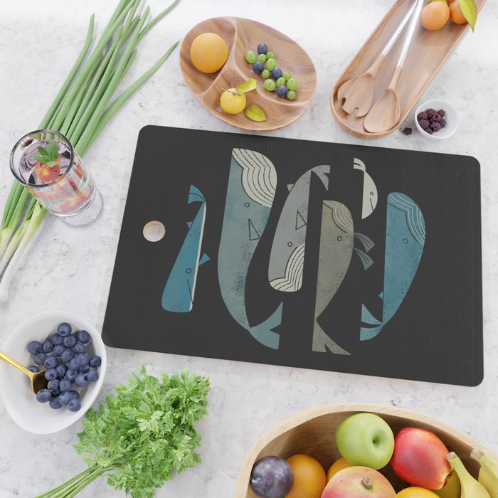 Retro Whale Pod Cutting Board Gallery Image 2