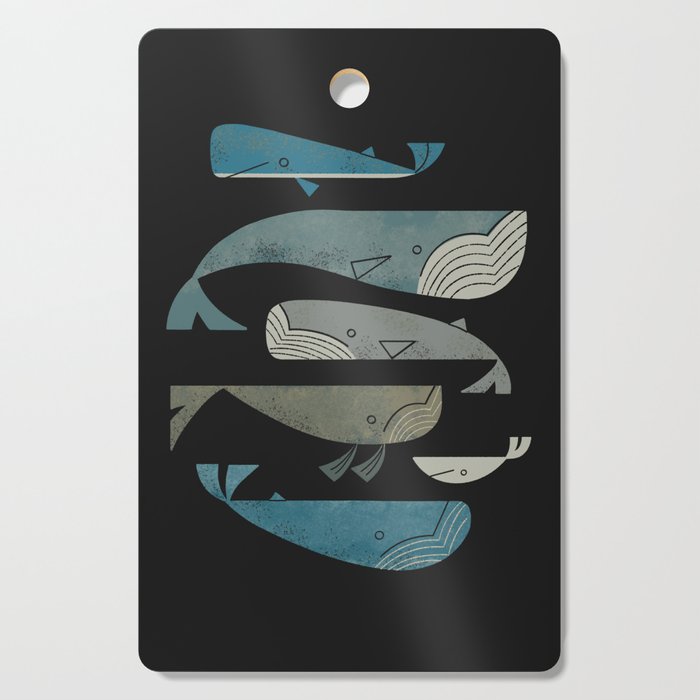Retro Whale Pod Cutting Board Gallery Image 1
