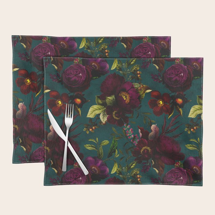 Before Midnight Vintage Flowers Garden Placemat Gallery Image 1