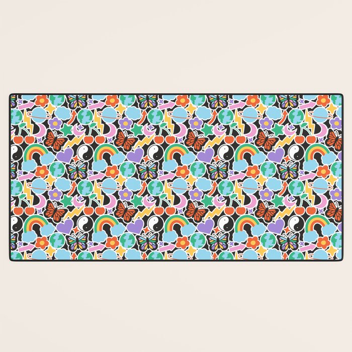Vintage Y2K cartoon sticker pattern Desk Mat Gallery Image 3
